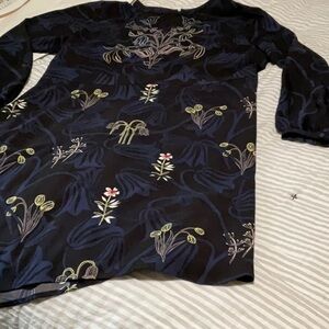 Loft Black Print Dress XL